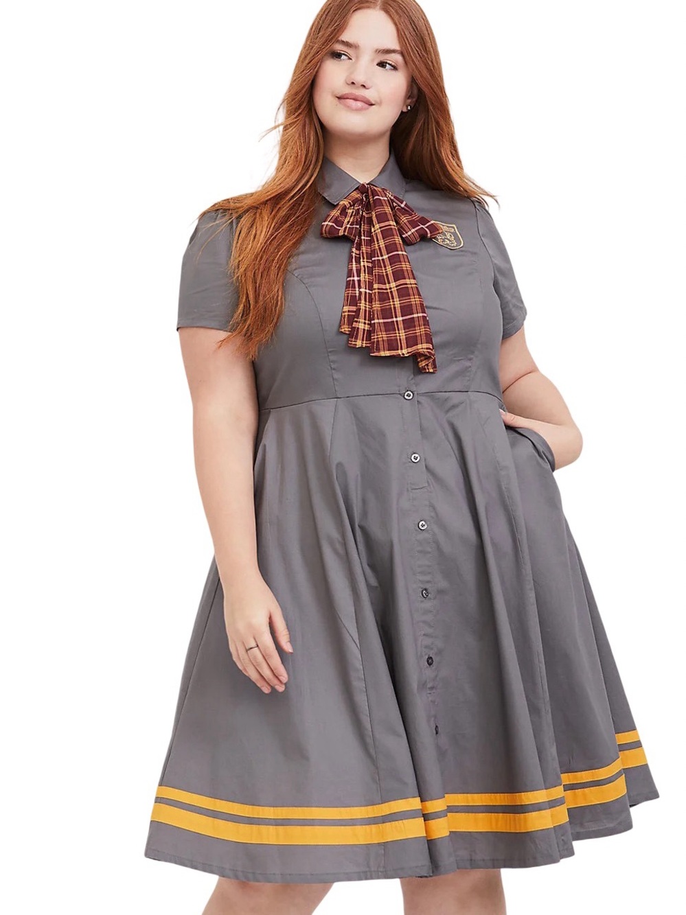 Harry Potter Gray Gryffindor Dress Size 24 Plus Size Costume Button Front